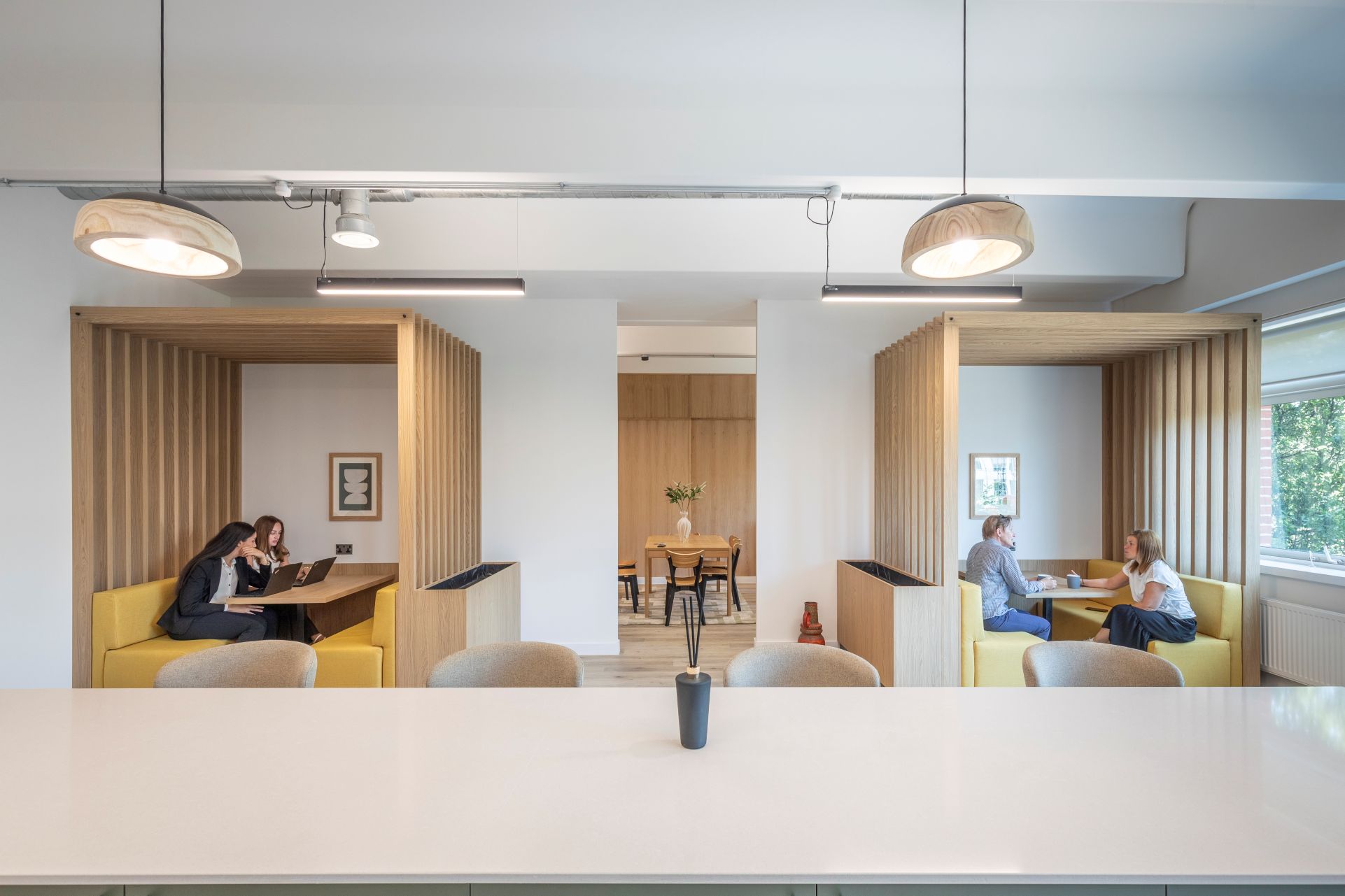 breakout space with desks